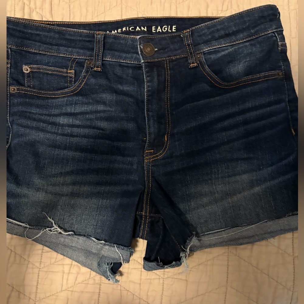 American Eagle Dark Blue Denim Jean Shorts